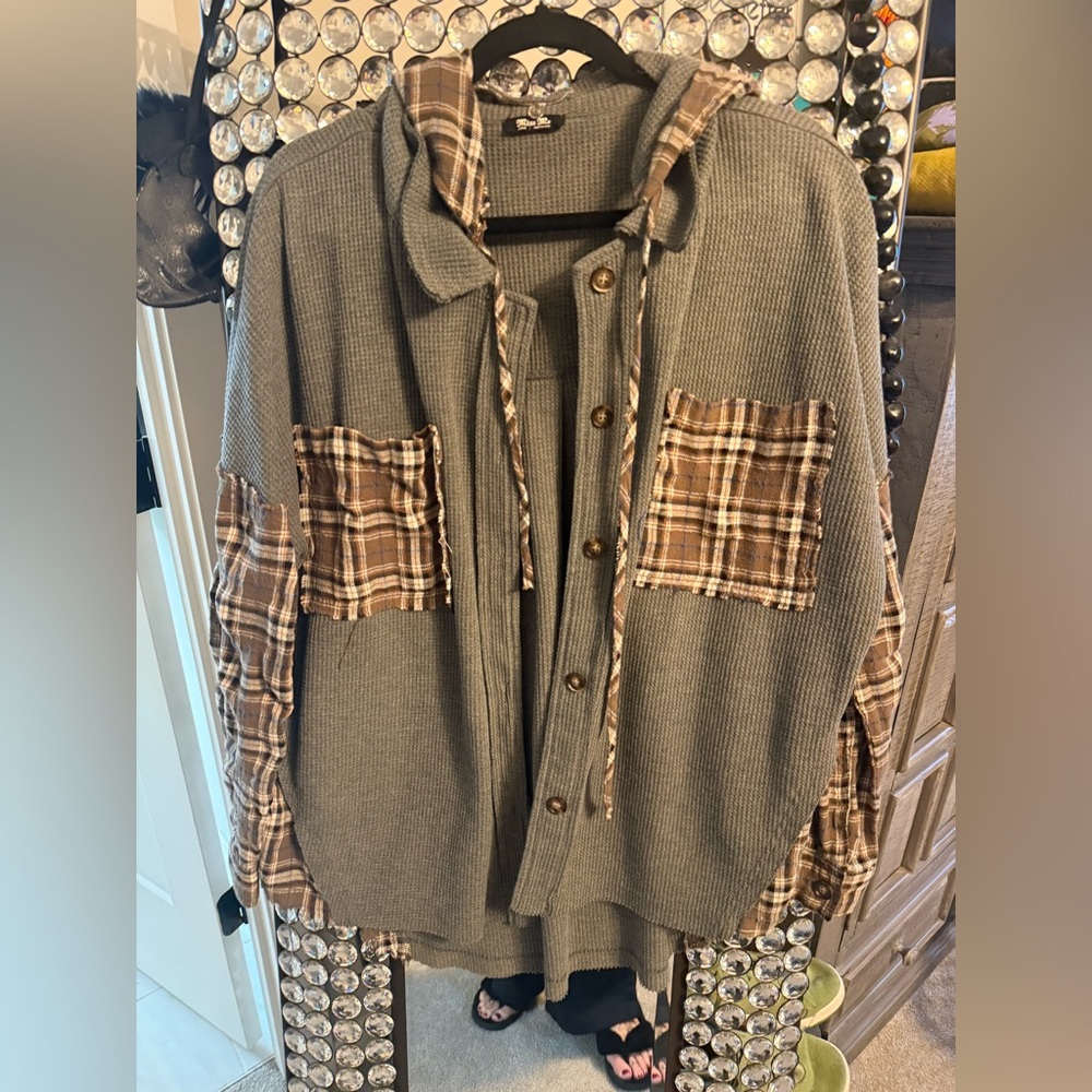 Miss Me Plaid Pocket Button-Up Shirt